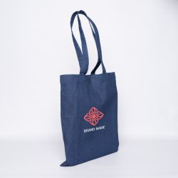 Sac en jean réutilisable personnalisé 38x42 CM | TOTE BAG EN JEAN | IMPRESSION EN SÉRIGRAPHIE SUR DEUX FACES EN DEUX COULEURS